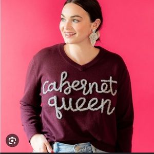 Queen of Sparkles Cabernet Sweater